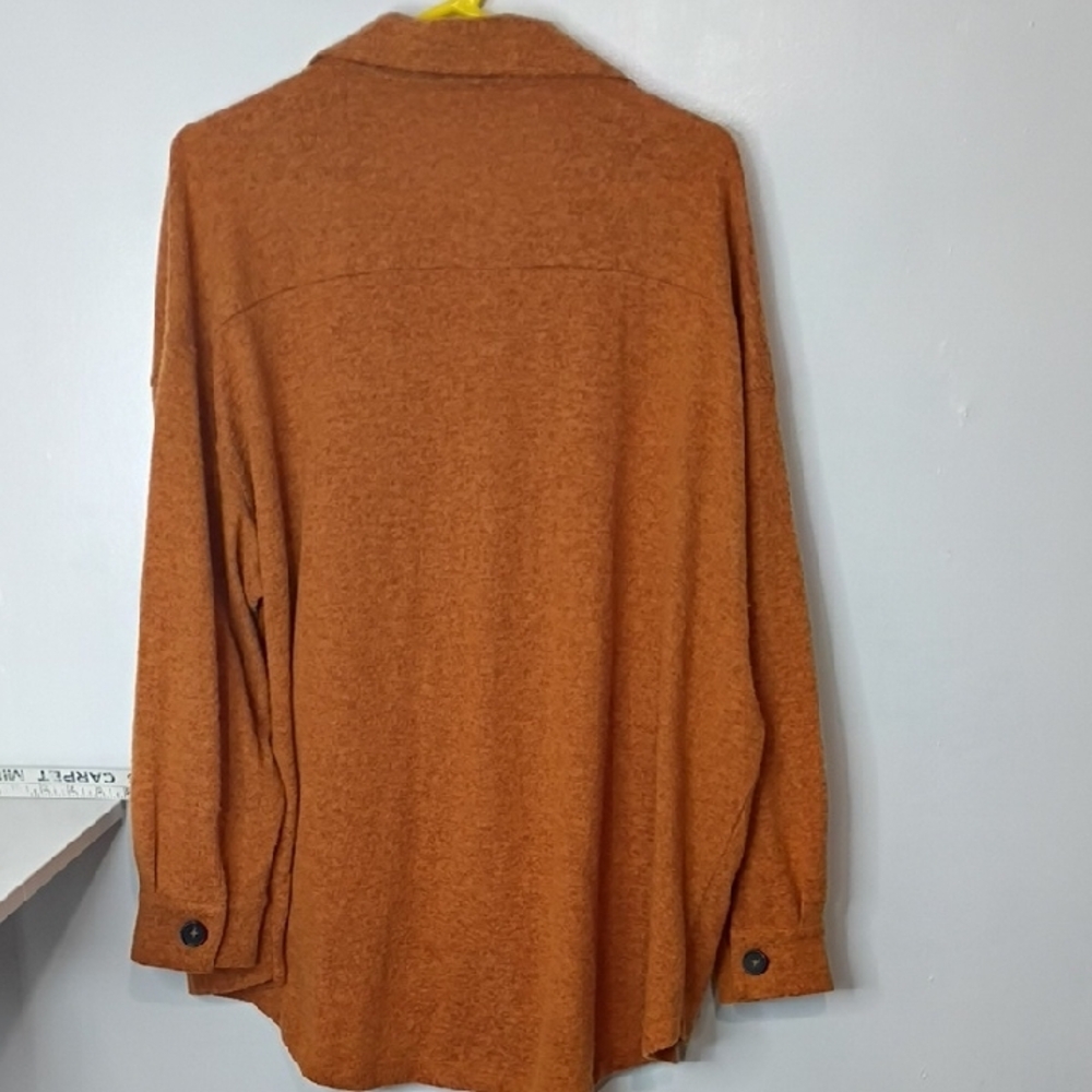 Zenena Women’s XL Jacket Cost  Rustic Orange Jacket Button-Up  Pockets - Picture 4 of 14